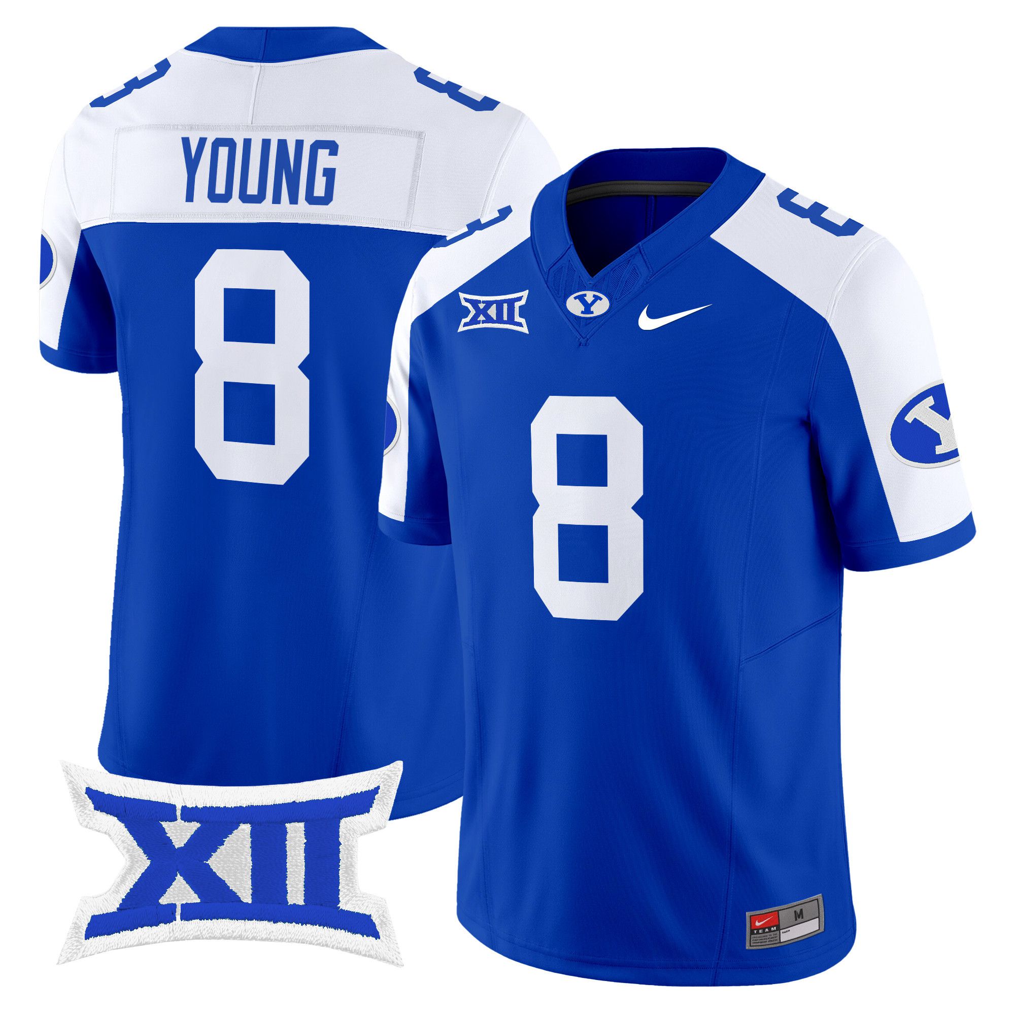 Men BYU Cougars #8 Young Blue Nike 2024 Vapor Limited NCAA Jersey->more ncaa teams->NCAA Jersey